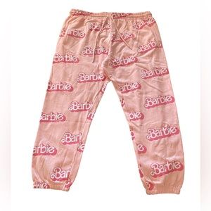 New Barbie XL Pink Sweatpants with Pockets & Drawstrings Lounge Logo Lettering